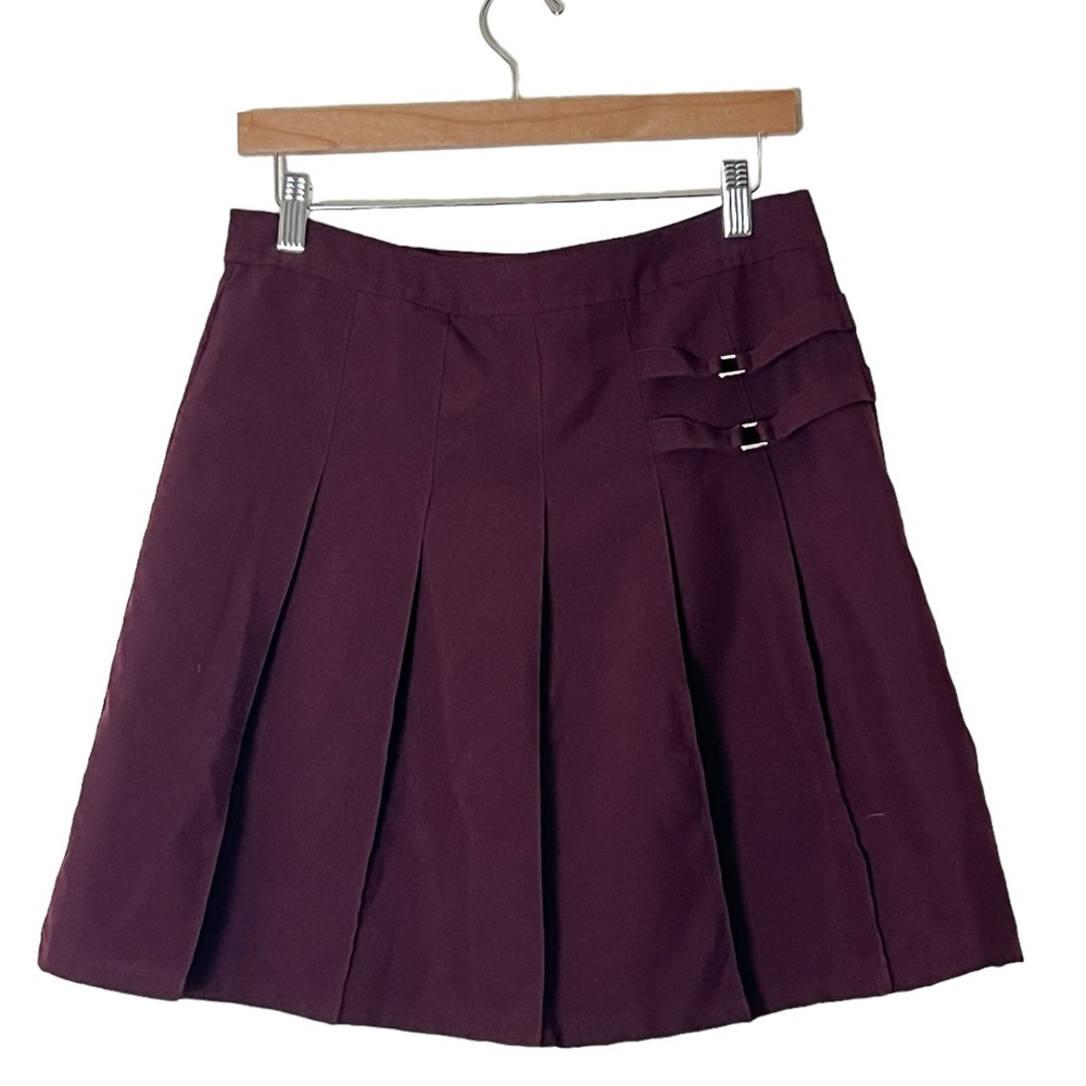 French Toast | Burgundy pleated uniform skirt dress code size 20
